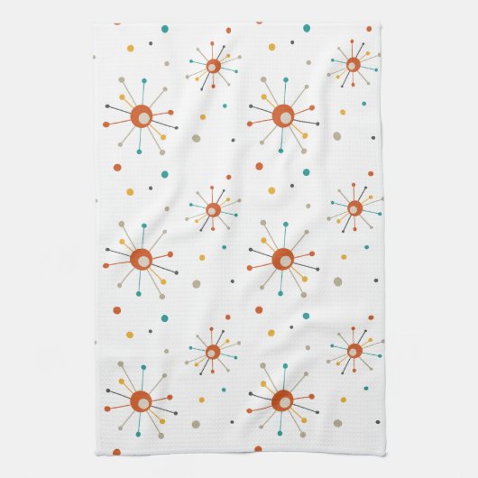 Katoomtijdperk begin burst Polka Dots mid-eeuwse M Theedoek (Verticaal)