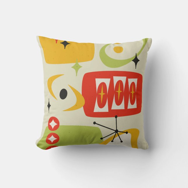 Katoomtijdperk, middeleeuwen Abstract 19 Rood, Gee Kussen (Voorkant)