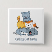 Katpiramide - Groep katten Vierkante Button 5,1 Cm (Voorkant)