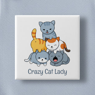 Katpiramide - Groep katten Vierkante Button 5,1 Cm