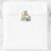 Katpiramide - Groep Katten Vierkante Sticker (Tas)