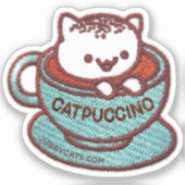 KATPUCCINO CAT-geborduurde patchsticker Sticker (Voorkant)