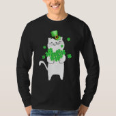 Katricks Day Cat Shamrock St Patricks Day Lucky T-shirt (Voorkant)