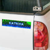 Katrina blauw vuur en vlammen bumperklepvormig ont bumpersticker (Op Truck)