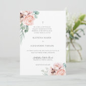 Katrina Boho Waterverf Flowers katholiek huwelijk Kaart (Staand voorkant)