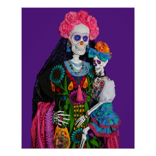 Katrina en Calavera Child Sugar Skull Canvas Perfect Poster (Voorkant)