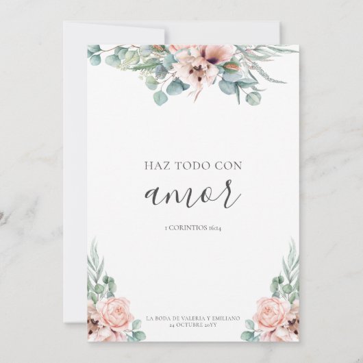 Katrina Invitación Boda Catolica Spaanse bruiloft Kaart (Achterkant)