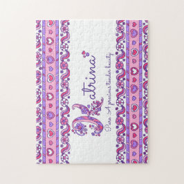 Katrina-naam betekent roze paarse puzzel