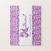 Katrina-naam betekent roze paarse puzzel legpuzzel (Verticaal)