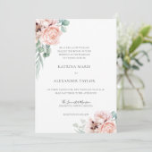 Katrina Pink Boho Waterverf Flowers Wedding Kaart (Staand voorkant)