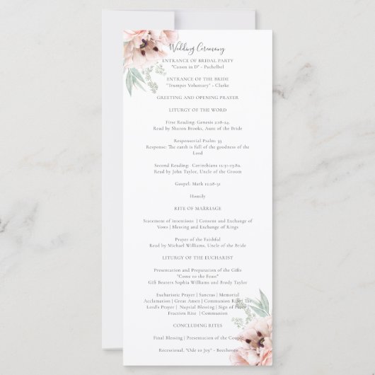 Katrina Pink Floral katholieke bruiloft (Achterkant)