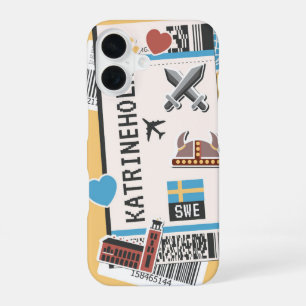 Katrineholm Viking Zweden Boarding Pass Reizen iPhone 16 Hoesje