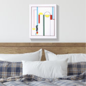 Katrol Abstracte Witte Achtergrond Canvasprint Canvas Afdruk (Insitu (Slaapkamer))