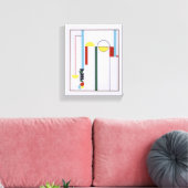 Katrol Abstracte Witte Achtergrond Canvasprint Canvas Afdruk (Insitu (Woonkamer))