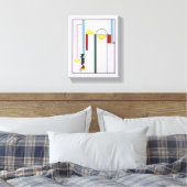 Katrol Abstracte Witte Achtergrond Canvasprint Canvas Afdruk (Insitu (Slaapkamer))