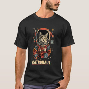 Katronaut Amerikaanse Korthaar Kat in de Ruimte As T-shirt