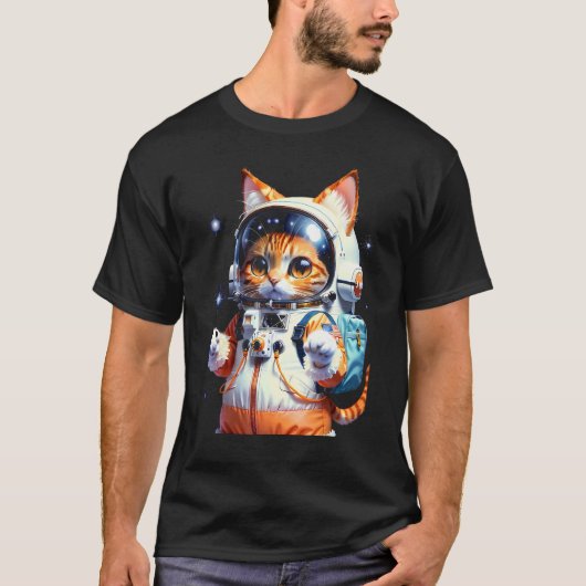 Katronaut Kat Astronaut ruimte kat 3 T-shirt (Voorkant)