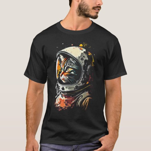 Katronaut Kat Astronaut ruimte kat T-shirt (Voorkant)