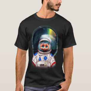 Katronaut Kitten Kat Astronaut Diepe Ruimte Kosmis T-shirt