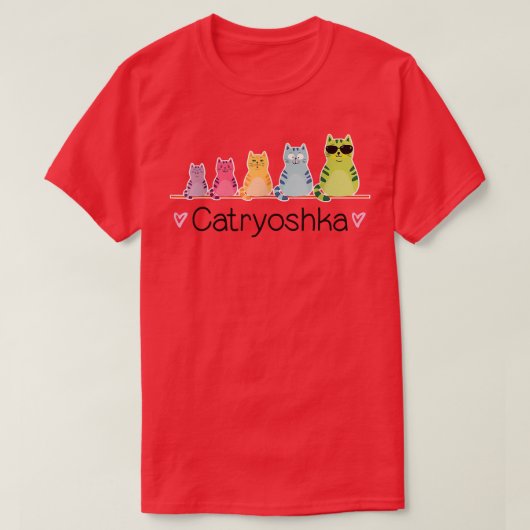 Katryoshka Cute Game Katten Russisch Nesting Doll T-shirt (Design voorkant)