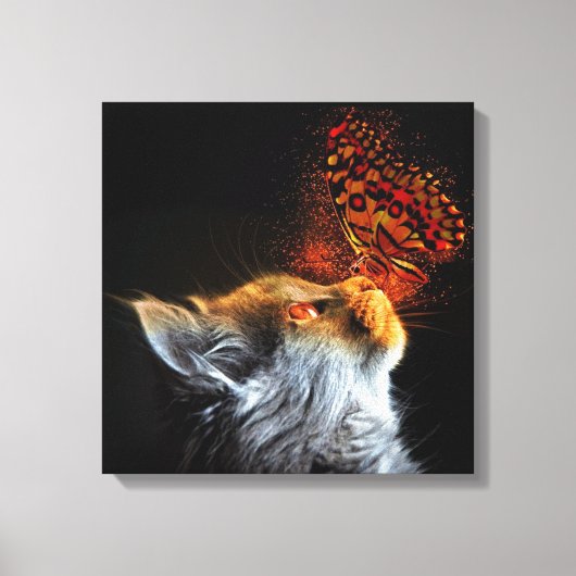 Kat's Butterfly Kisses Modern Chic Fantasy Canvas Afdruk (Voorkant)