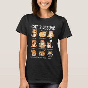 Kat's CV Leven Van Een Kat Dier Grappige Kat T-shirt