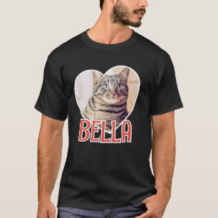 Kat's eenvoudige moderne speelse hart naam en foto t-shirt