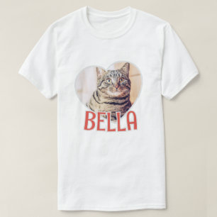 Kat's eenvoudige moderne speelse hart naam en foto t-shirt