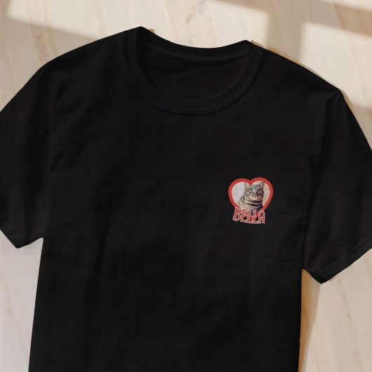 Kat's eenvoudige moderne speelse hart naam en foto t-shirt