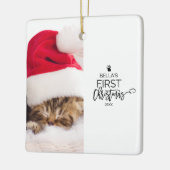 Kat's eerste kerstfotofeestdag keramisch ornament (Links)