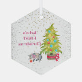 Kat's eerste kerstglazen versiering glas ornament (Achterkant)