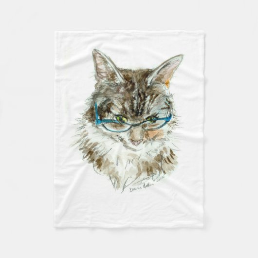 Kat's Eye Maine Coon Cat Fleece Blanket, Small Deken (Voorkant)