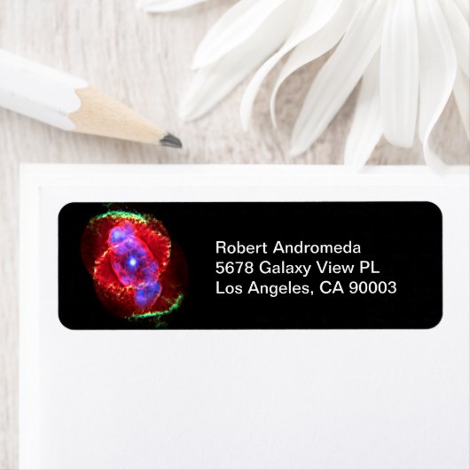 Kat's Eye Nebula NGC 6543 Optisch composiet, ZGOS Etiket (Insitu)