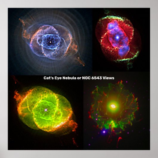 Kat's Eye Nebula of NGC 6543 Uitzichten, ZGOS Poster (Voorkant)