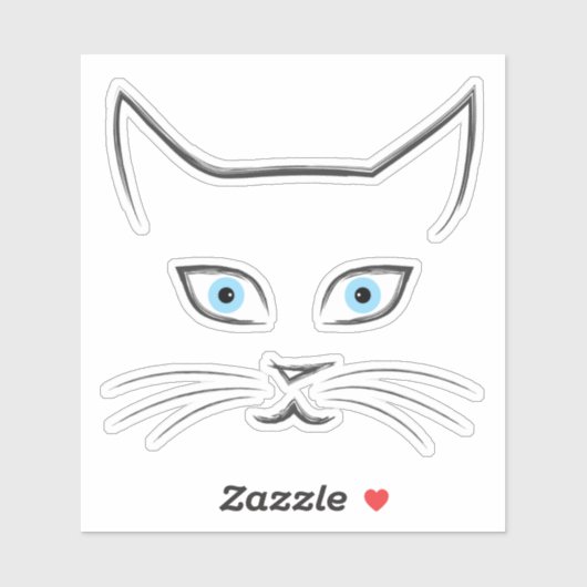 Kat's gezicht sticker (Vel)