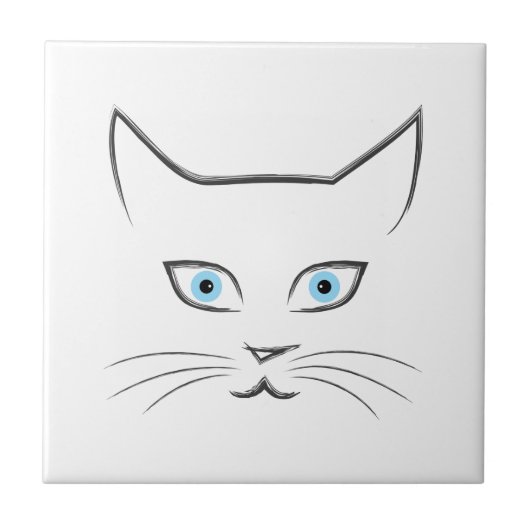 Kat's gezicht tegeltje (Voorkant)
