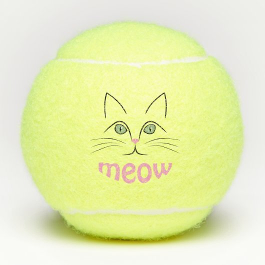 Kat's gezicht tennisballen (Voorkant)