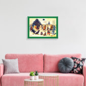 Kat's kerstfeest, Louis Wain Canvas Afdruk (Insitu (Woonkamer))
