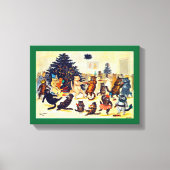 Kat's kerstfeest, Louis Wain Canvas Afdruk (Voorkant)