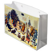Kat's kerstfeest, Louis Wain Large Gift Bag Groot Cadeauzakje (Achterkant Gekanteld)