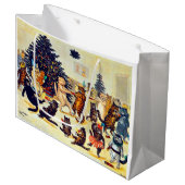 Kat's kerstfeest, Louis Wain Large Gift Bag Groot Cadeauzakje (Voorkant Gekanteld)