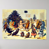 Kat's kerstfeest, Louis Wain Poster (Voorkant)