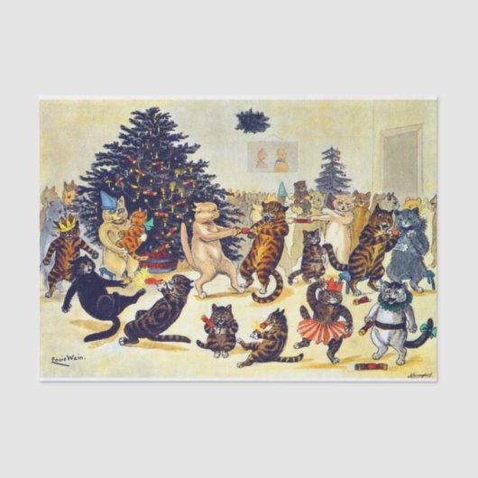 Kat's kerstfeest, Louis Wain Tissuepapier (Voorkant)