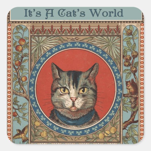  kat's Life for Kitty Cat Classic Vierkante Sticker (Voorkant)