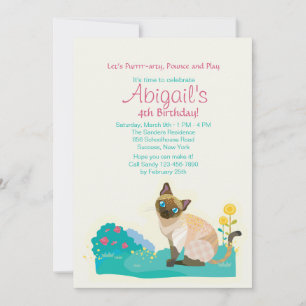 Kat's Meow Party Invitation Kaart