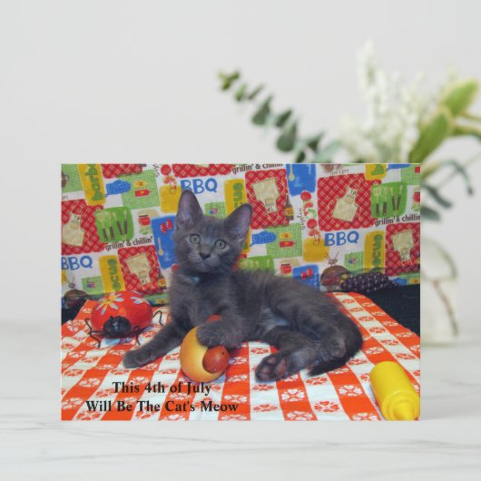 Kat's Meow - Uitnodiging BBQ Party (Staand voorkant)