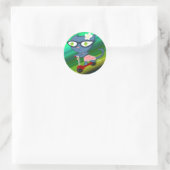 Kats met glas : Blu Kat scooter Stickers (Tas)