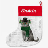Kat's naam British Shorthair Cat Kerstmis Grote Kerstsok (Achterkant)