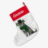 Kat's naam British Shorthair Cat Kerstmis Grote Kerstsok (Achterkant (Hangend))