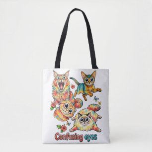 Kat's Nieuwe Kwartet, Kattige PNG Fun Kat Liefhebb Tote Bag